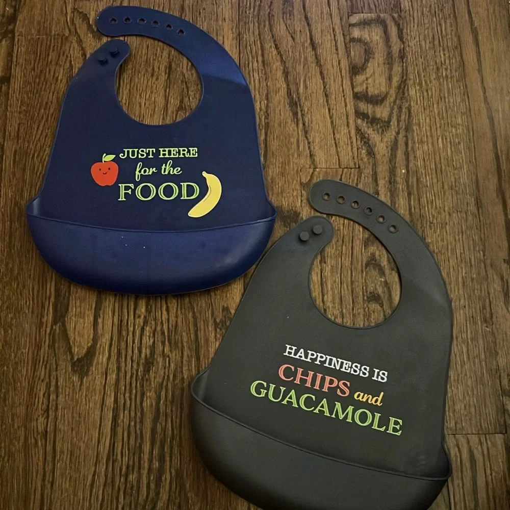(2) Silicone Bibs